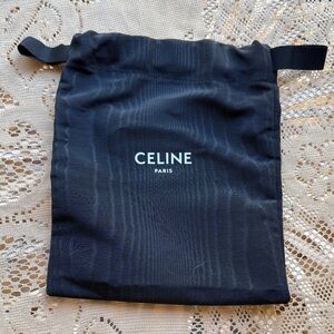 Celine Midnight Black Drawstring Pouch